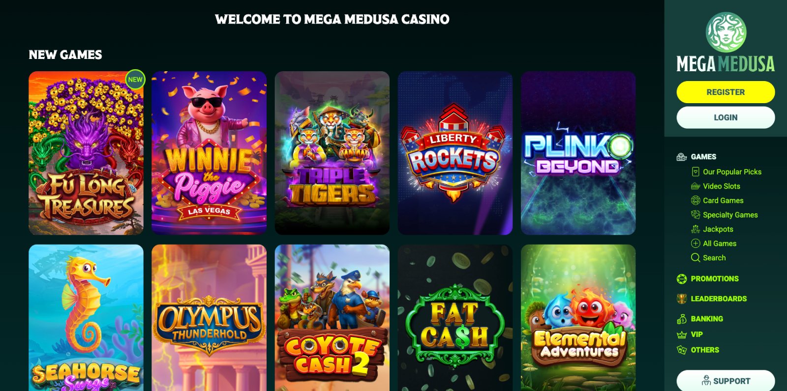 Mega Medusa lobby, screenshot