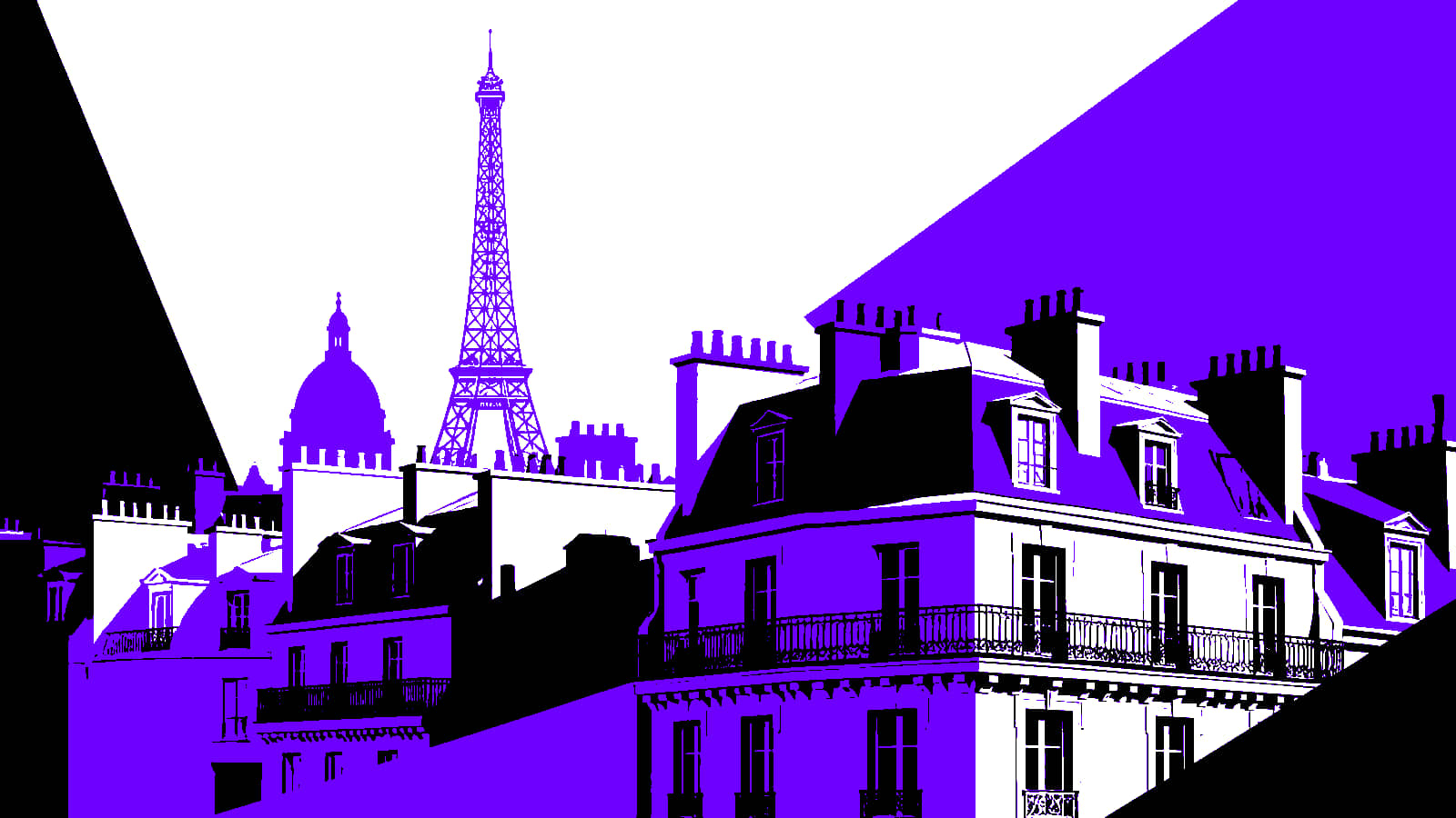 Toits de Paris et facades haussmanniennes geometriques