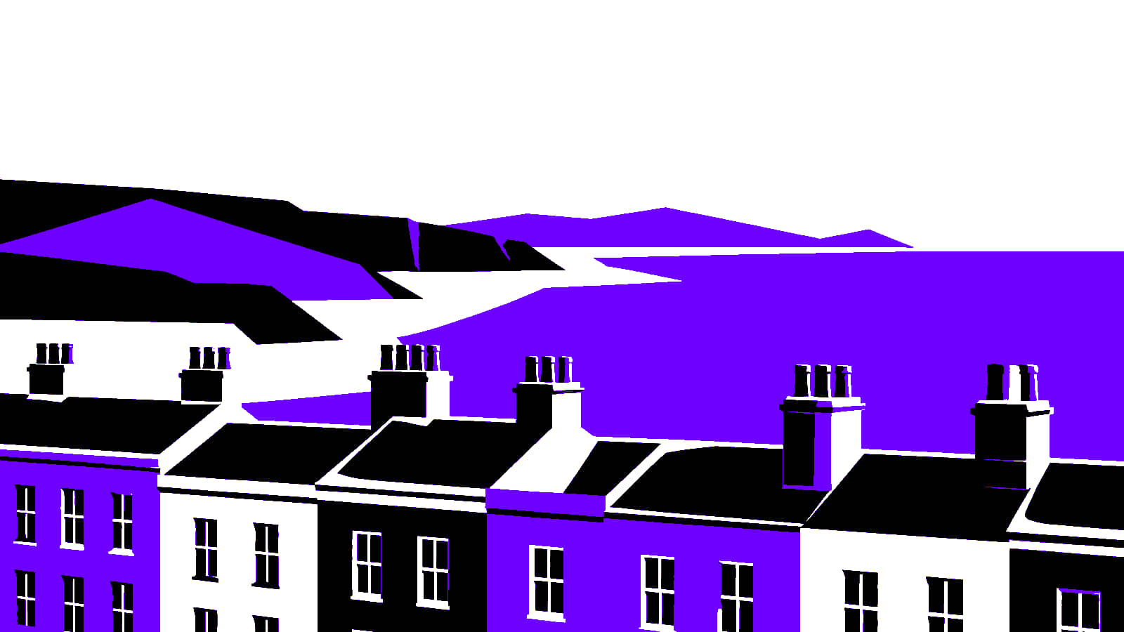 Dublin Georgian rooftops beside the Irish coastline
