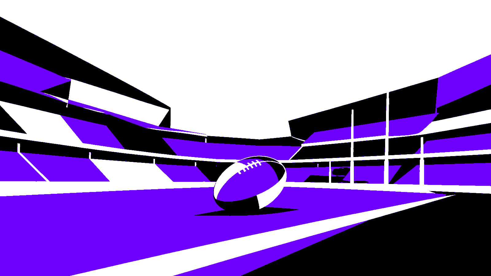Empty stadium geometry with a stylised ball