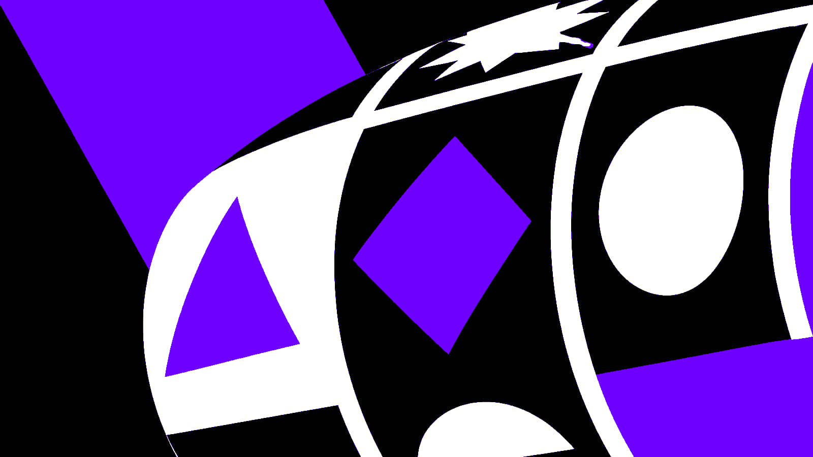 Close view of an abstract pokies reel with geometric symbols