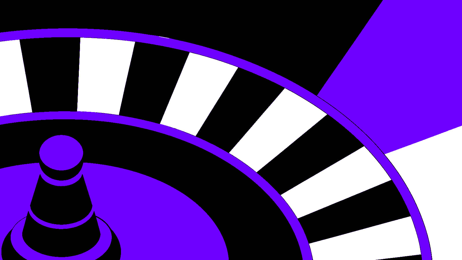 Arc rapproche d'une roue de roulette stylisee sans chiffres