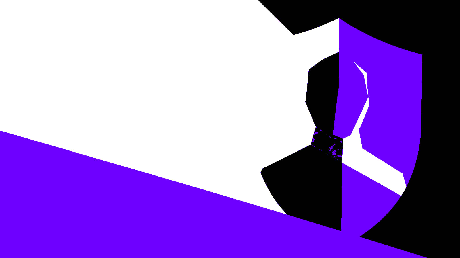 Faceless silhouette protected by an abstract shield